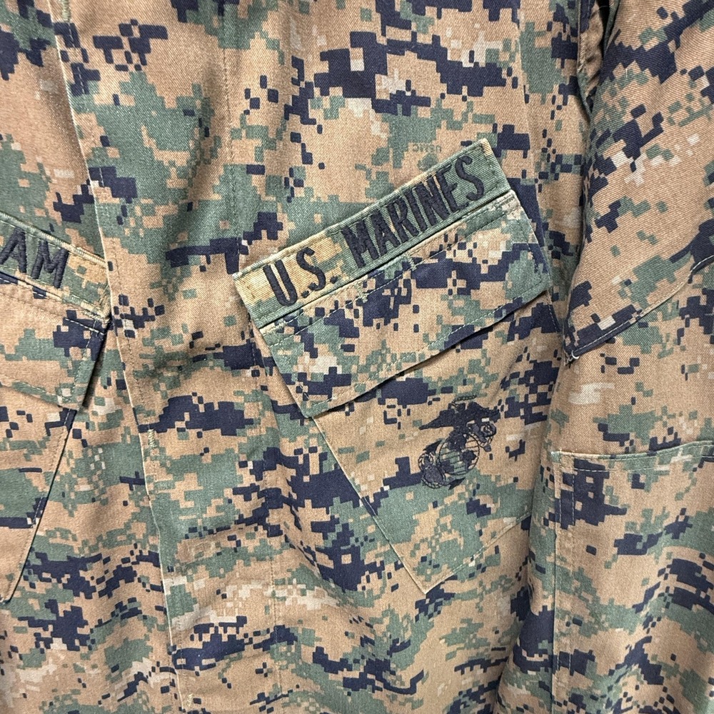 US Marines Shirt Mens Medium Regular Woodland MARPAT Camouflage Permethrin MCCUU - Picture 10 of 16